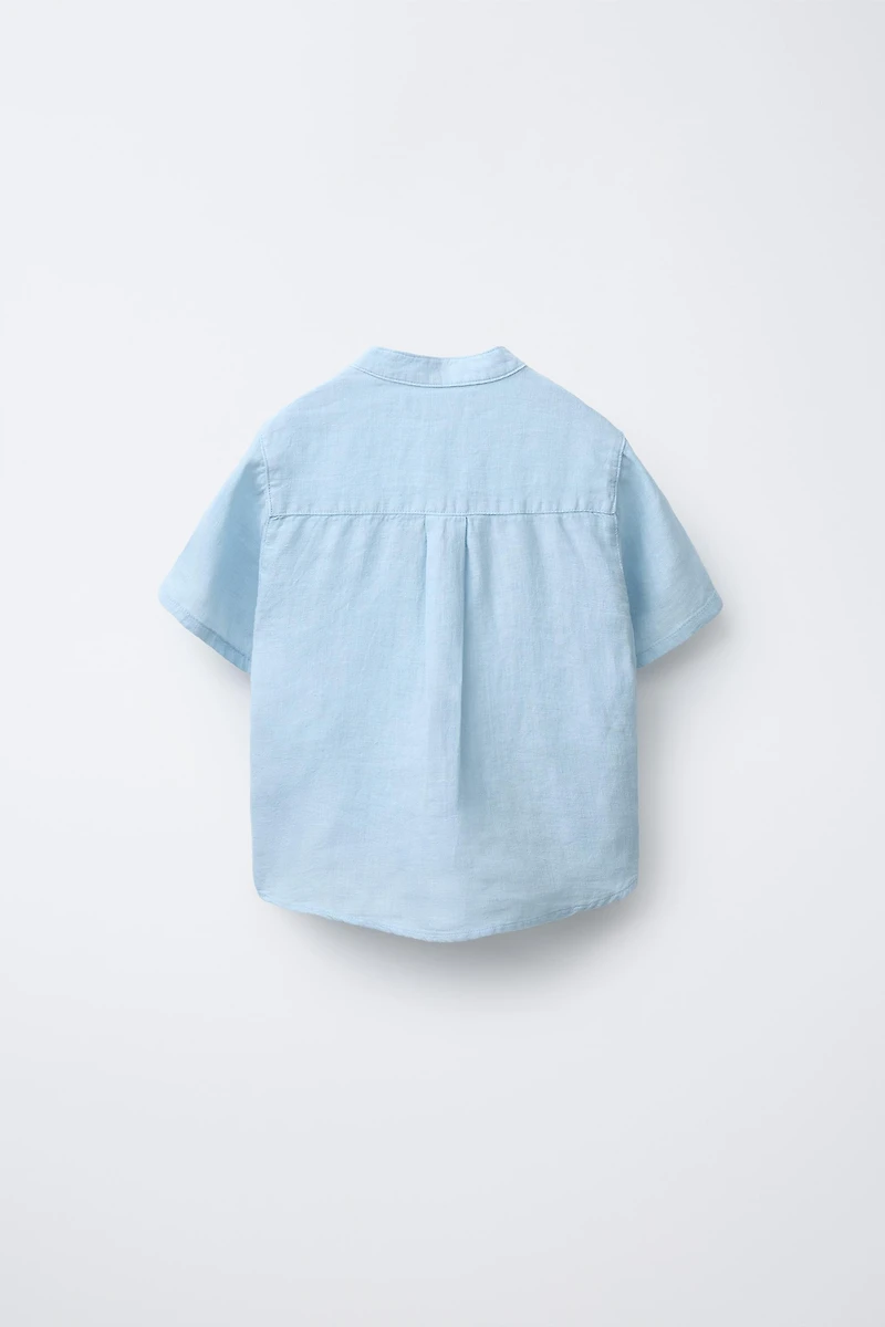 CHEMISE À COL MAO EN LIN