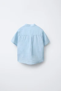 CHEMISE À COL MAO EN LIN