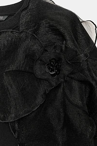 ORGANZA FLOWER SWEATSHIRT