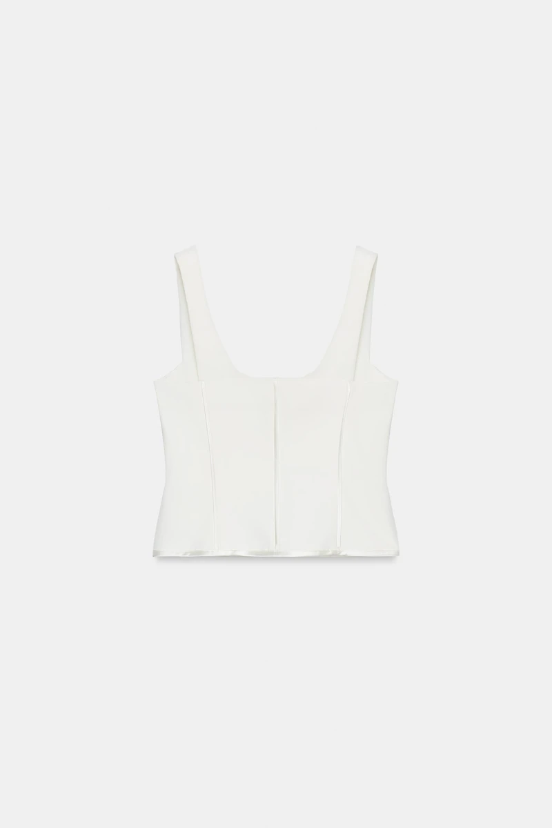 SATIN TRIM BUSTIER TOP