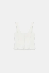 SATIN TRIM BUSTIER TOP