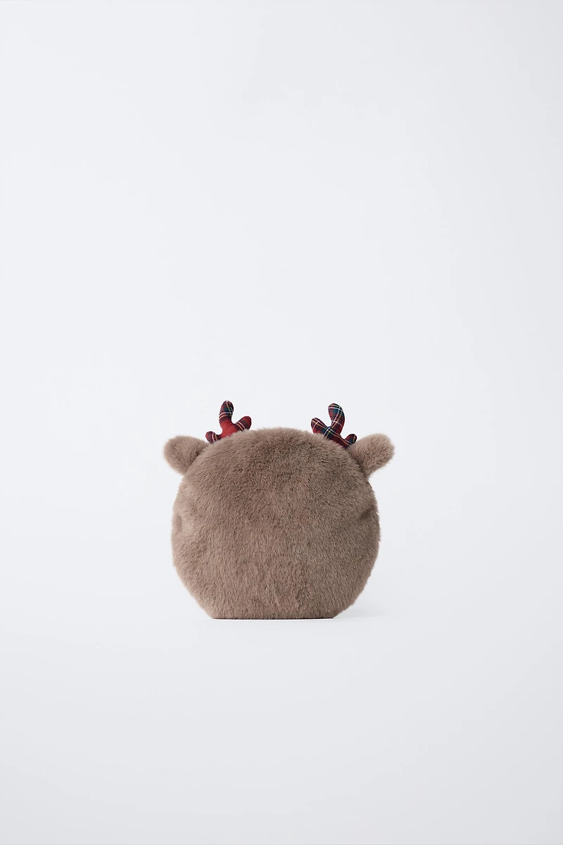 REINDEER FAUX FUR TOILETRY BAG