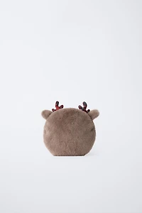 REINDEER FAUX FUR TOILETRY BAG