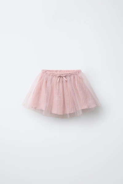 GLITTER TULLE SKIRT WITH BOW