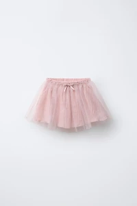 GLITTER TULLE SKIRT WITH BOW