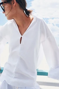 ZW COLLECTION FRINGED LINEN SHIRT