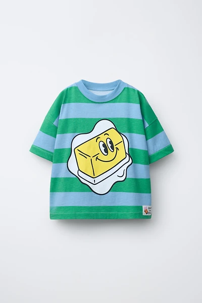 BUTTER PRINT STRIPED T-SHIRT