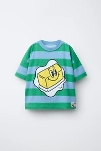 BUTTER PRINT STRIPED T-SHIRT
