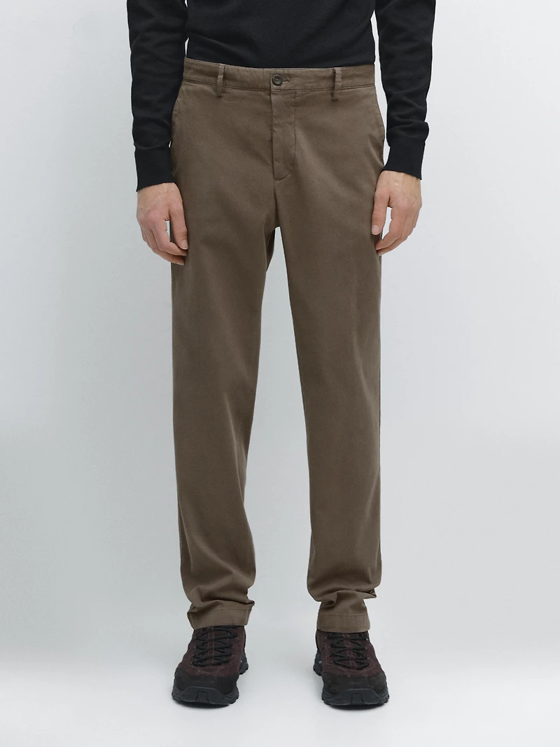 Slim-fit micro-textured trousers