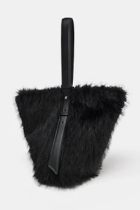 FAUX FUR BUCKET BAG