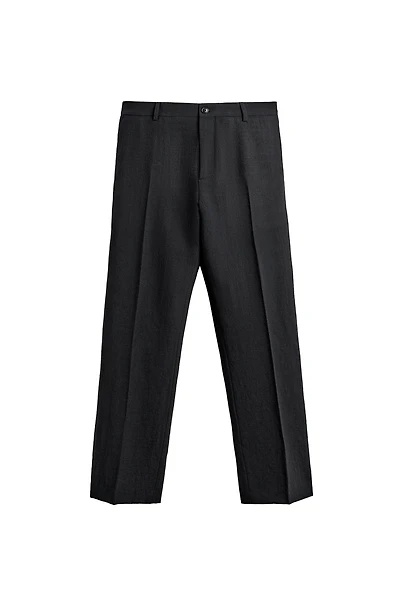 TEXTURED 100% WOOL SUIT PANTS