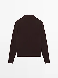 Pull polo en maille 100 % laine