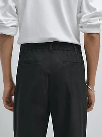 Cotton blend jogger fit trousers