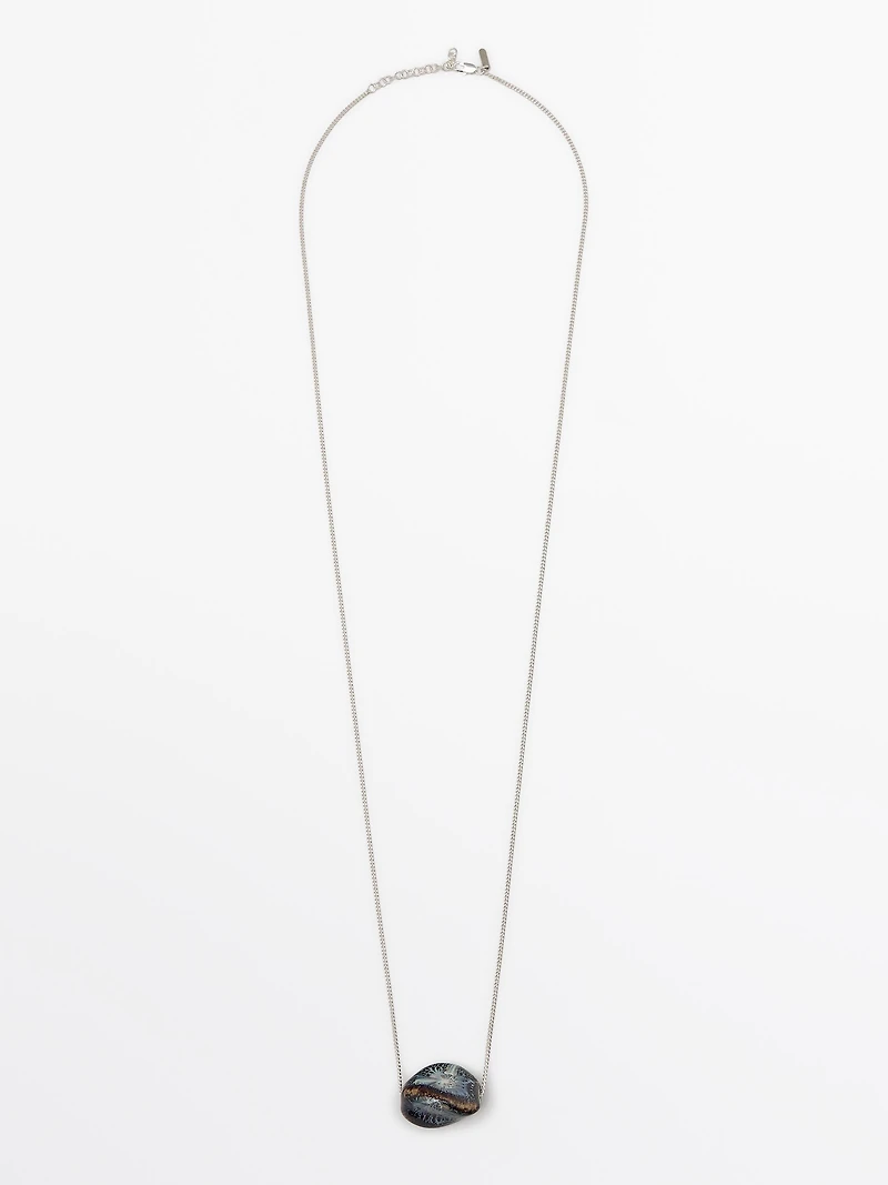 Necklace with ceramic pendant