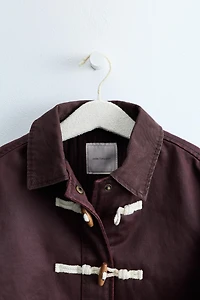 ZARA TIMELESS - WAX-EFFECT FROG FASTENING JACKET