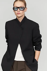 Flowy button-detail blazer