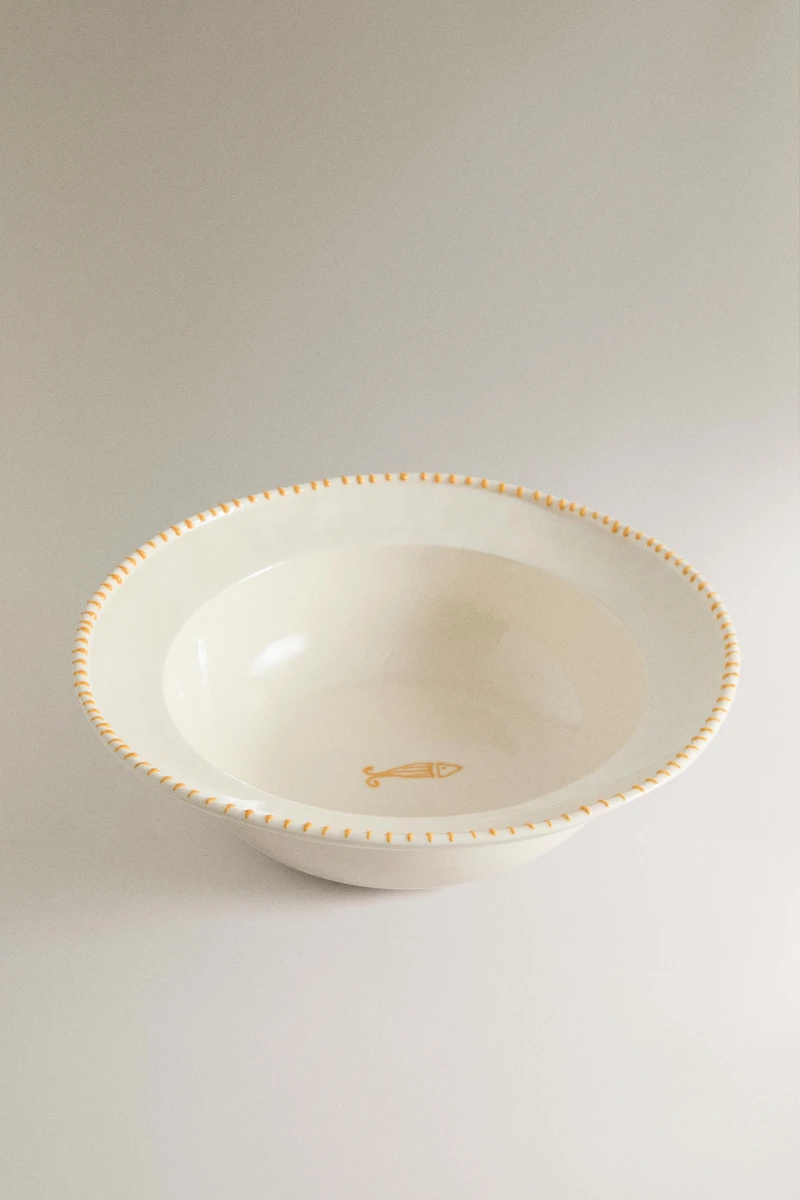 FISH EARTHENWARE SALAD BOWL