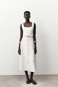 MIDI BELTED DRESS
