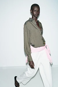 STRIPED SHIRT WITH BOWS