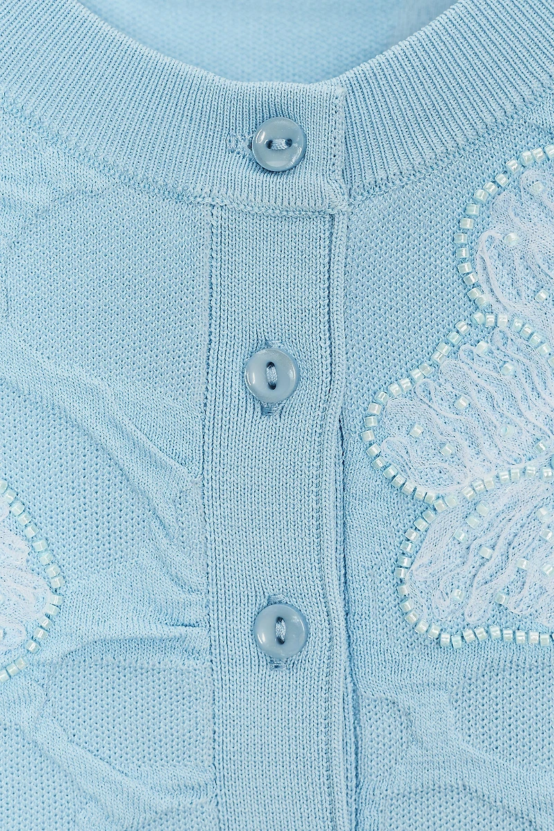 BEADED KNIT CARDIGAN