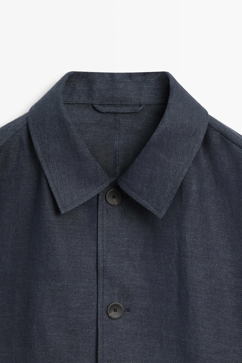 100% linen total look melange overshirt