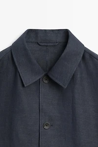 100% linen total look melange overshirt