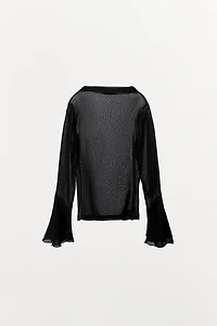 TOP À VOLANTS EN MATIÈRES VARIÉES