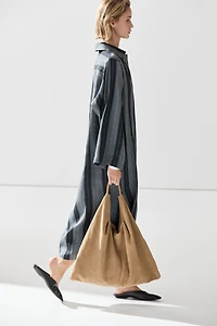Striped linen cotton blend kaftan