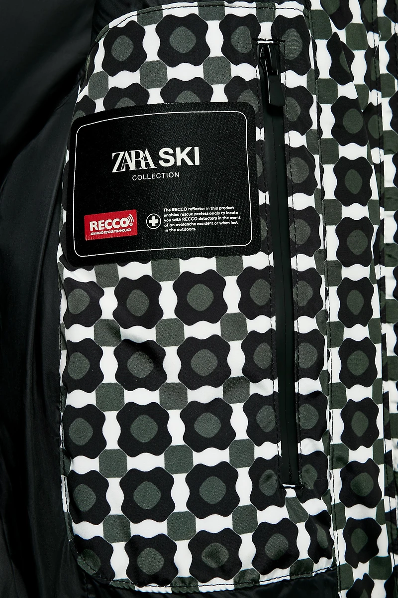 HOODED WATER RESISTANT WINDPROOF DOWN COAT RECCO® TECHNOLOGY SKI COLLECTION