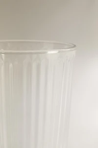 LINE-DESIGN GLASS SOFT DRINK TUMBLER