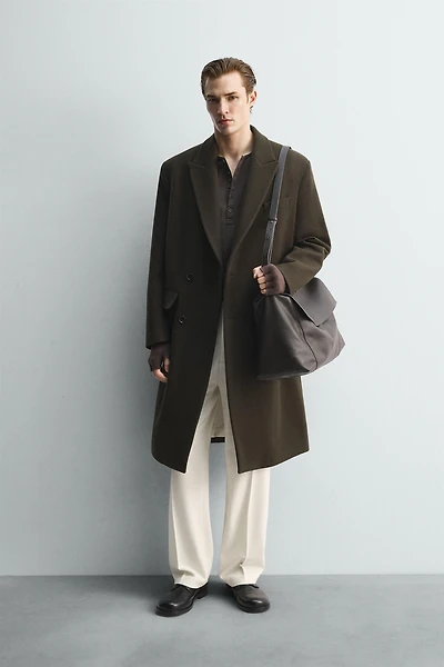 DOUBLE BREASTED WOOL BLEND COAT LIMITED EDITION