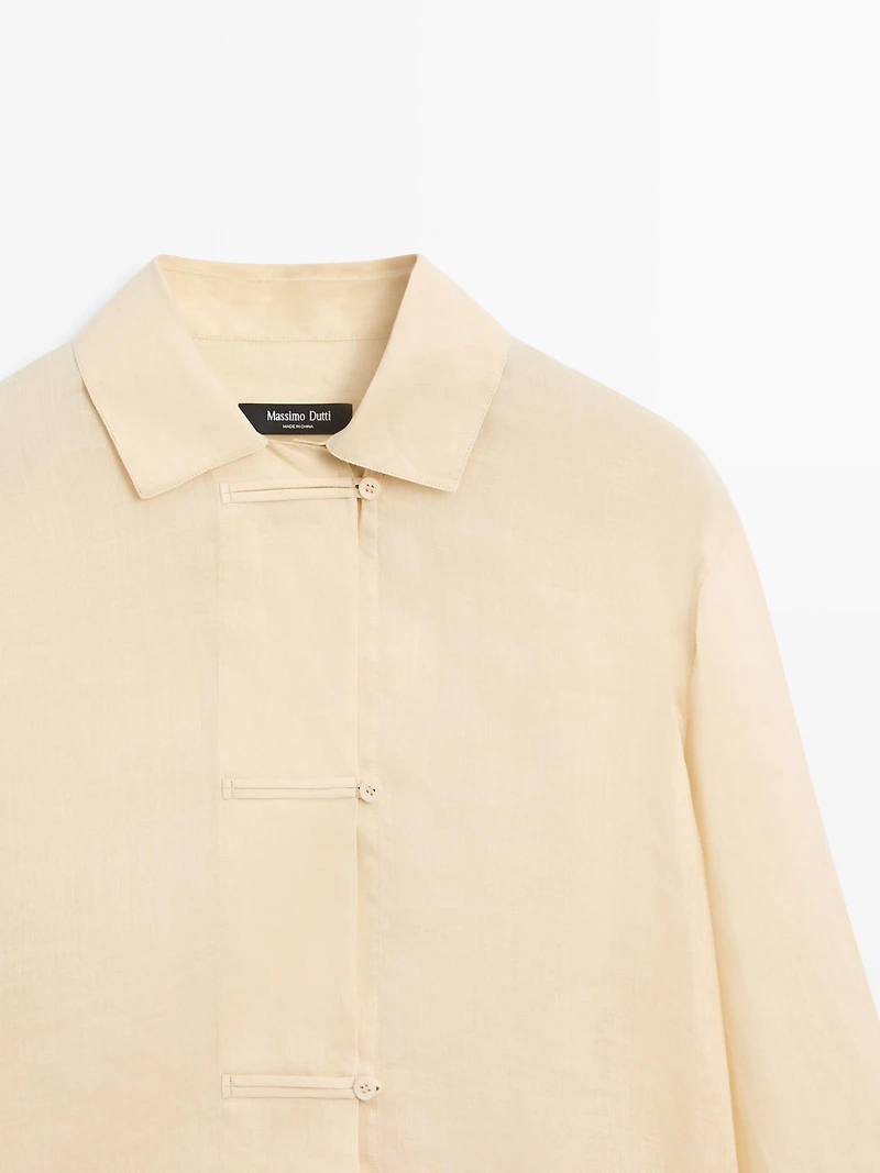 Flowing total look 100% ramie shirt