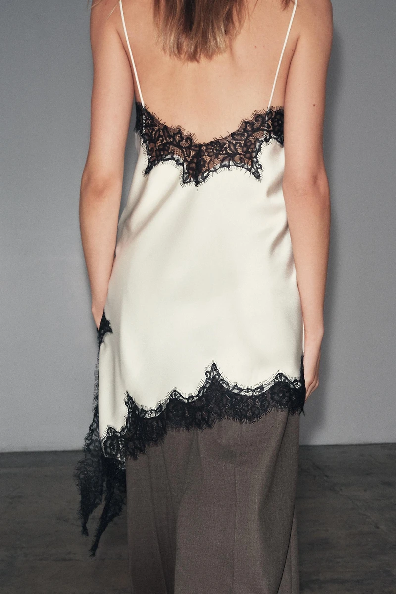 ZW COLLECTION ASYMMETRIC LACE DRESS