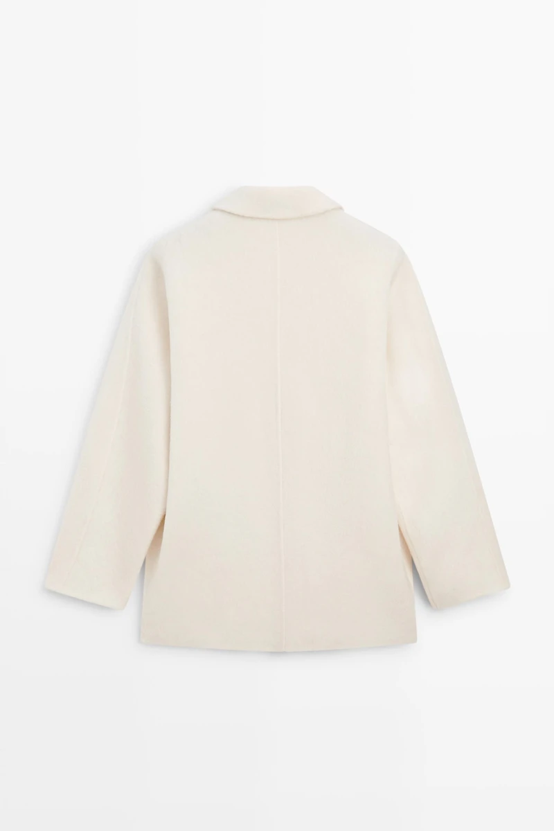Medium single-breasted wool blend coat