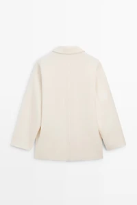 Medium single-breasted wool blend coat