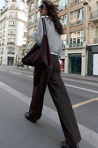 DOUBLE WAISTBAND WIDE-LEG PANTS