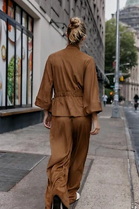 FAUX SUEDE SAFARI SHIRT