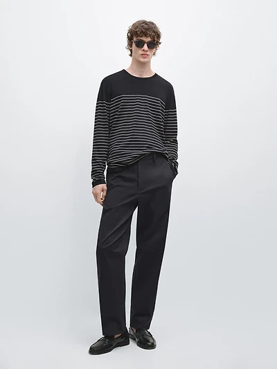 Tailored fit barrel trousers