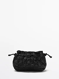 Nappa leather macramé pouch bag