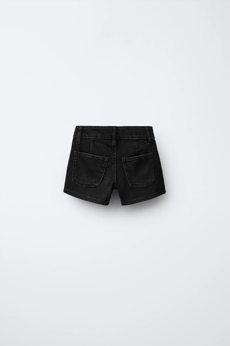 PLEATED DENIM SKORT