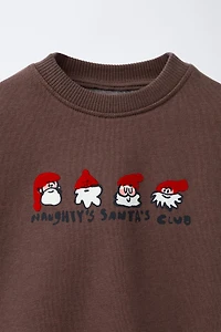 SANTA CLAUS FLOCKED SWEATSHIRT