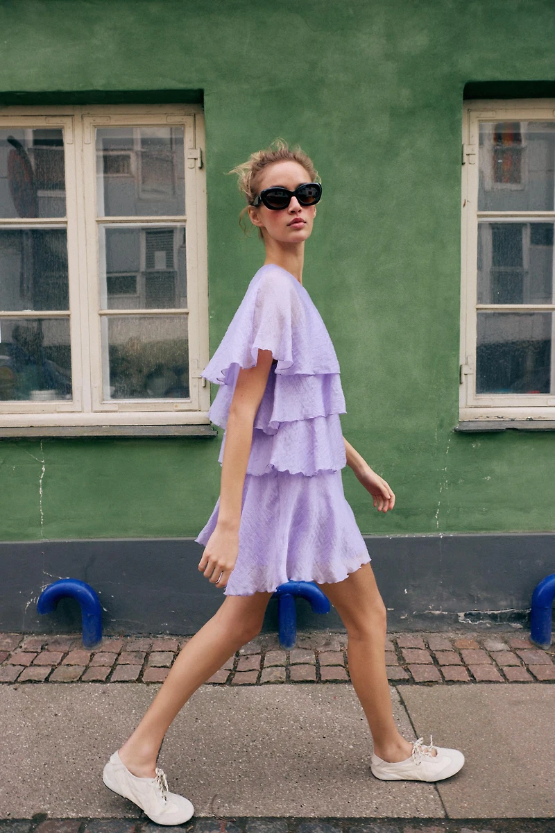 RUFFLED MINI DRESS