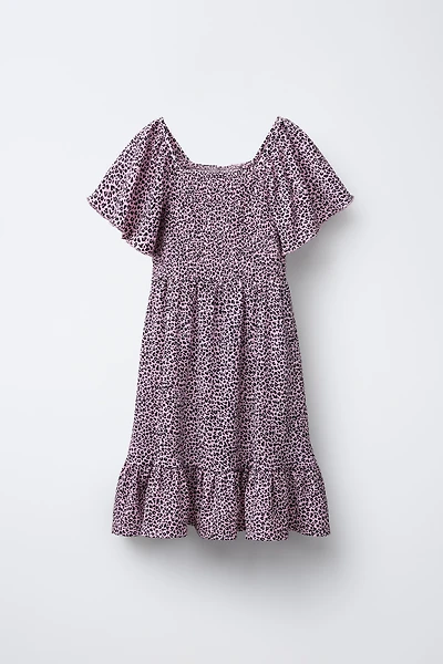 ANIMAL PRINT TEXTURED DRESS