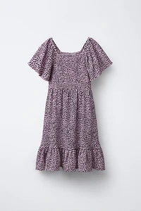 ANIMAL PRINT TEXTURED DRESS
