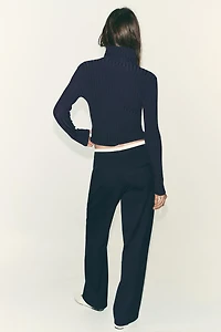 DOUBLE WAIST STRAIGHT LEG PANTS