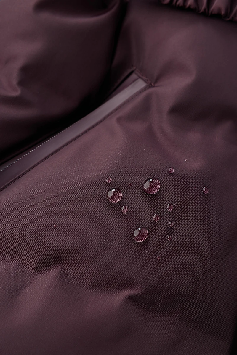 DOWN FEATHER PUFFER JACKET WITH BELT, WATER-RESISTANT AND WINDPROOF, RECCO® SYSTEM, SKI COLLECTION