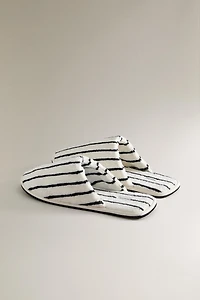 STRIPED TERRY BATHROOM SLIPPERS
