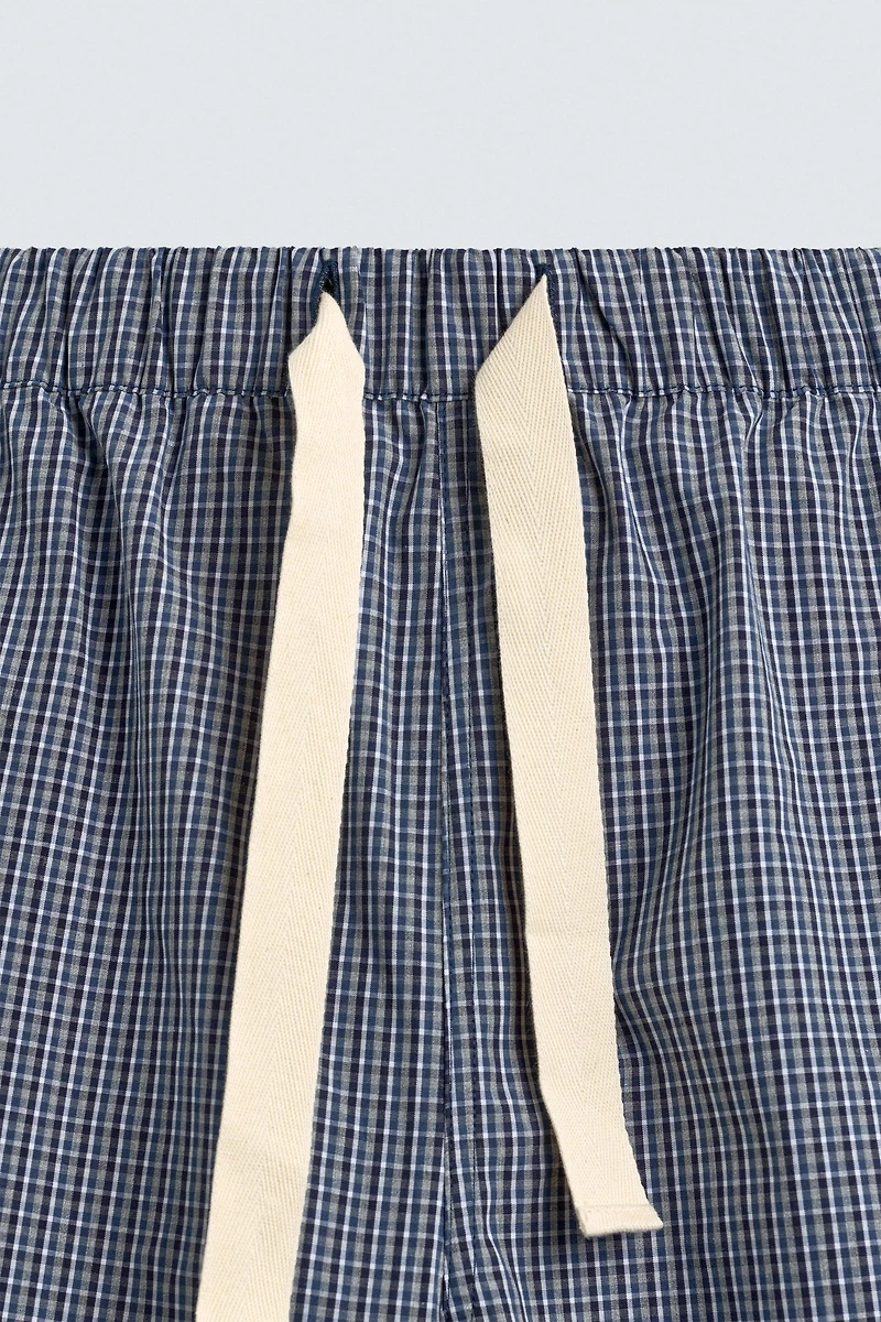RELAXED FIT PATCHWORK CHECK PANTS