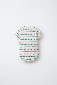 FLORAL JACQUARD KNIT ROMPER