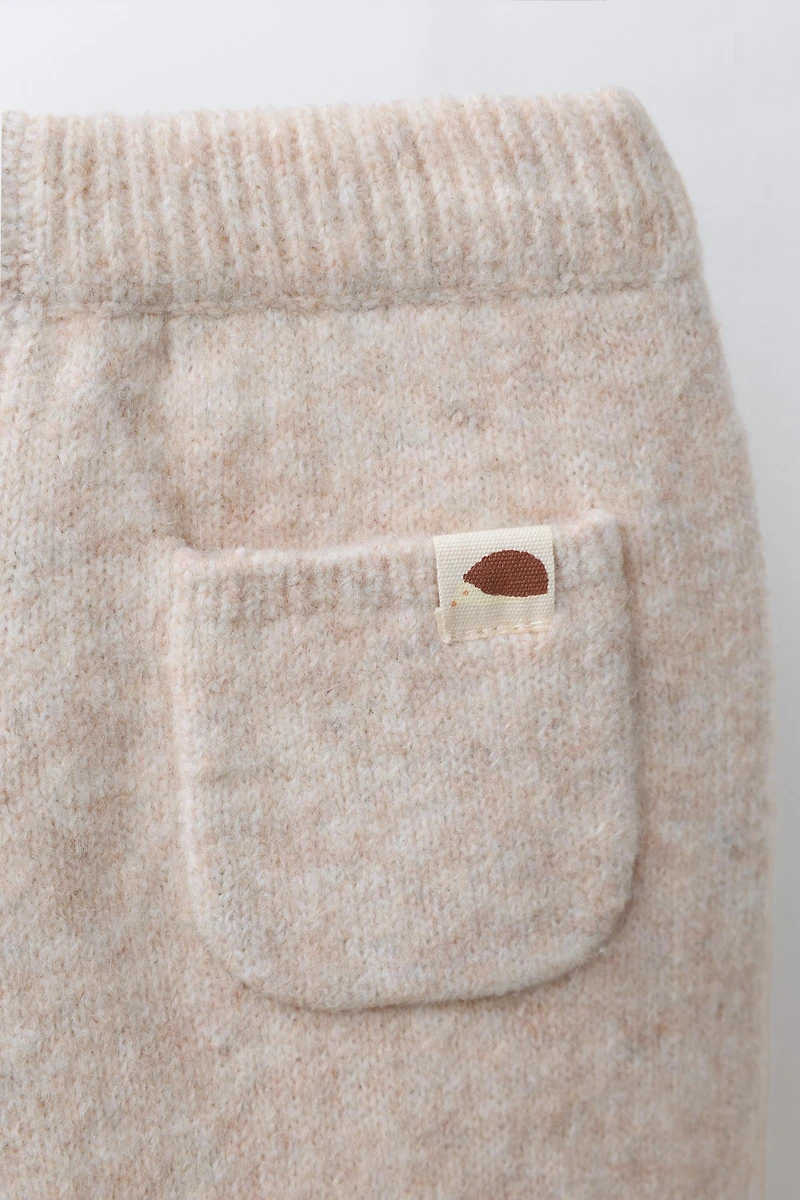 KNIT HEDGEHOG LABEL POCKET LEGGINGS
